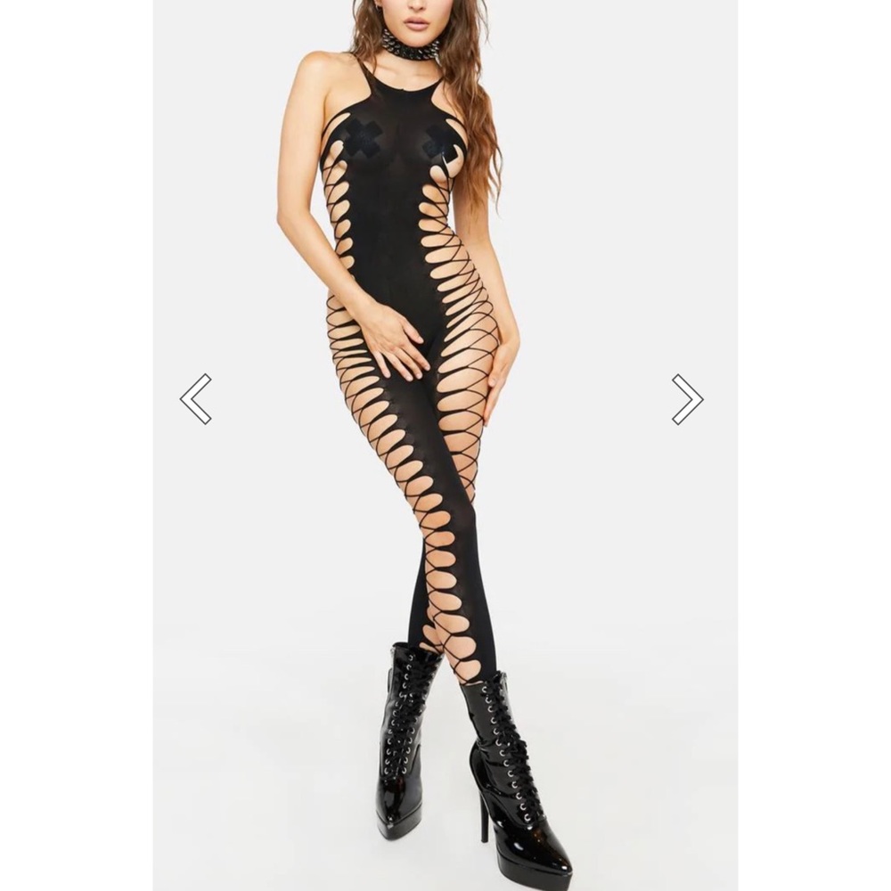 *New* Cut out body stocking (crotchless)